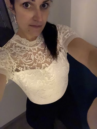 Avis photo d'un client sur Combinaison pantalon blanche - IRINA