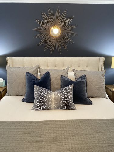 Customer photo review of Antelope Navy Pillow Cover