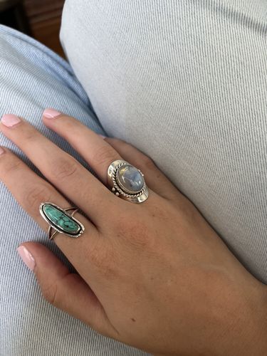 Customer photo review of Southwestern Style Authentic Turquoise Ring Sterling Silver