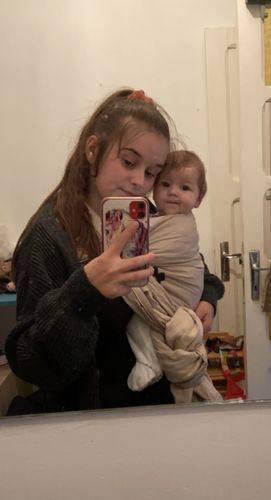 Customer photo review of Linen Ring Sling Magnolia