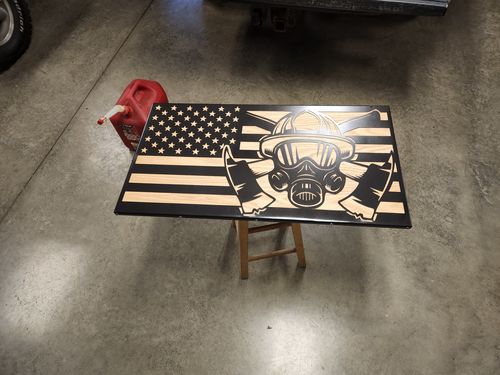 Customer photo review of Metal DIY American Flag - Firefighter