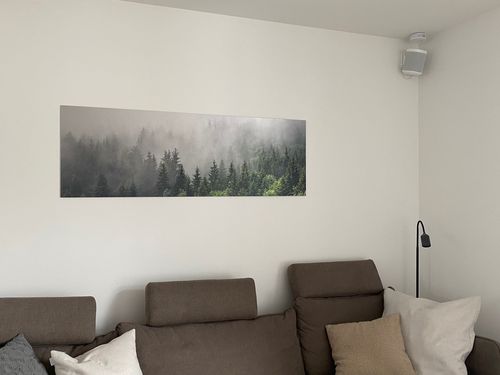 Customer photo review of Bild Edelstahloptik | Wald im Nebel | Panorama