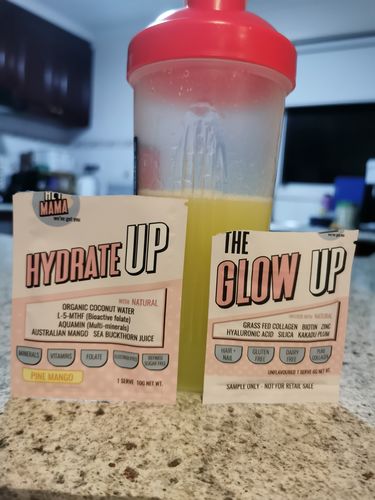 Customer photo review of Postpartum Mama Ultimate Sample Pack - Protein, Glow, Hydrate