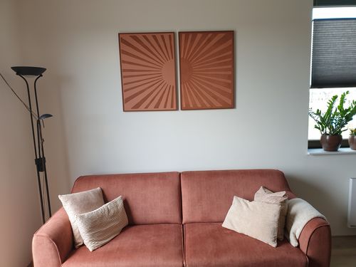 Customer photo review of Soft pink & terracotta "Sunrise Seekers"