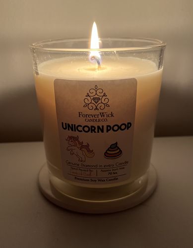 Customer photo review of Unicorn Poop Diamond Candle