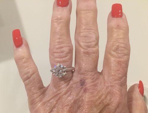 Customer photo review of Classic Solitaire Moissanite Six-Prong Sterling Silver Ring