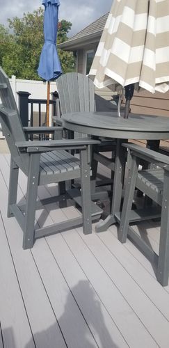 Customer photo review of DuraWeather Poly® 5-Piece 46"rd Lakeside Adirondack Counter Height Set