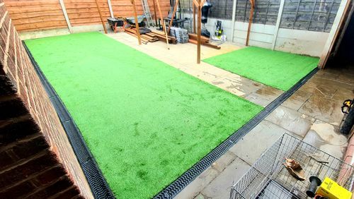 Customer photo review of Polydrain Shallow Drainage Channel A15 Black Plastic 1m Length