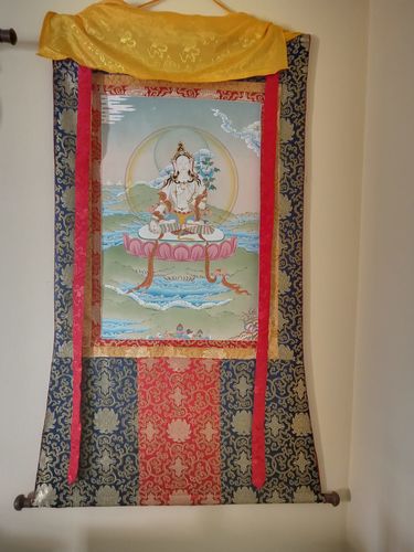 Customer photo review of White Tara Thangka Painting 70*50