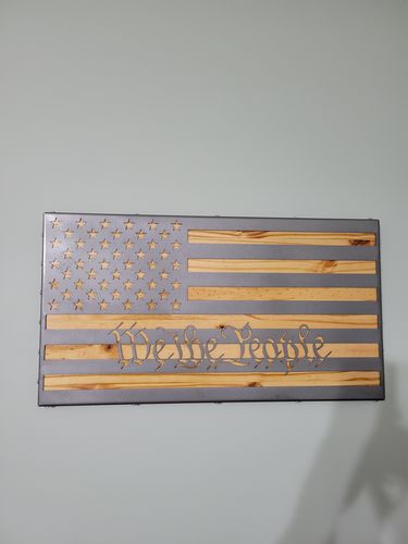 Customer photo review of Metal DIY American Flag - We the People