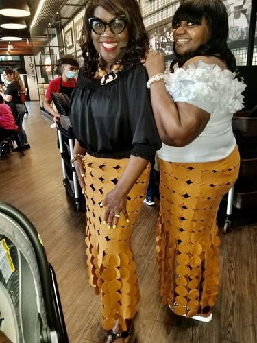 Customer photo review of Round Leaves Design Hollow Out Skirt Fashion Long Skirts