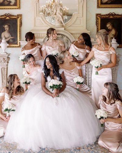 Customer photo review of Sexy Deep V-neck Side Slit Backless Jersey Mermaid Bridesmaid Dresses Online