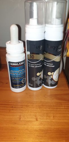 Customer photo review of Tugain 10% Minoxidil Extra Strength Topical Solution for Men.