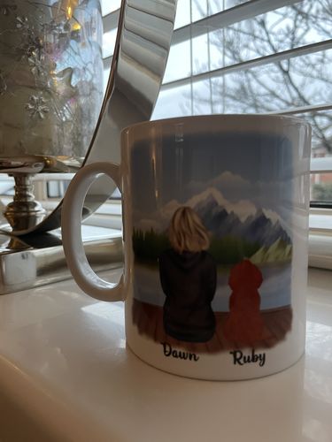 Customer photo review of Girl & Dogs - Life is better with a dog Personalised Mug