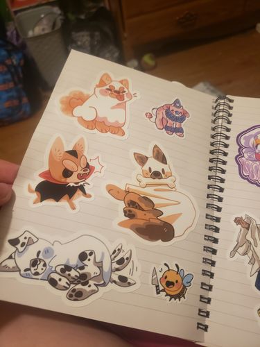 Customer photo review of Cute Ghost Puppy Stickers!