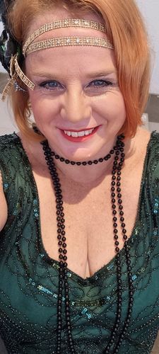 Suzanne B. review of Plus Size Green Stella Flapper Dress image 1 out of 1