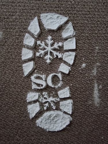 Customer photo review of Santa's Footprints Stencil