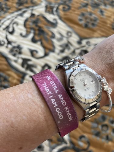 Customer photo review of Psalm 46:10 Wristband