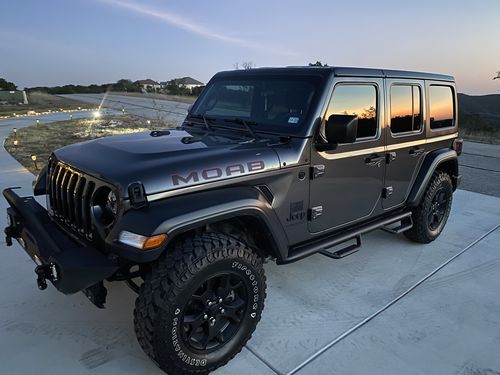 Customer photo review of MOAB hood decal set w/ outline fits 2019 Jeep Wrangler