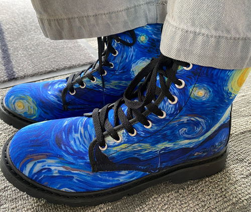 Customer photo review of starry night Canvas Boots