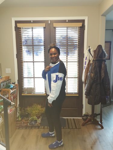 Customer photo review of Zeta Phi Beta "J16" Nineteen 20 Chenille and Embroidered Sweatshirt