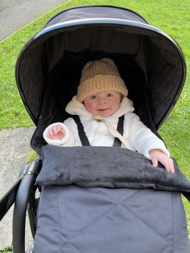 Customer photo review of Pacifier holder - Corduroy, cream - Organic Cotton