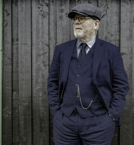 Customer photo review of Dark Navy Linen 3 Piece Suit