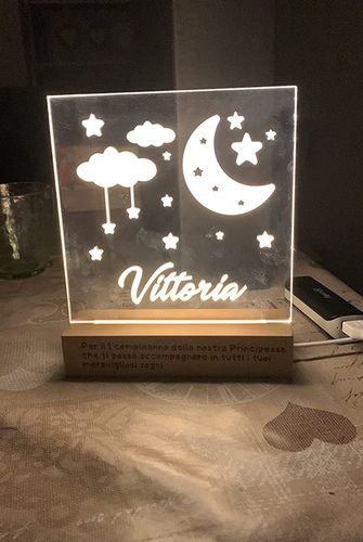 Customer photo review of Lampada Luna Nuvole