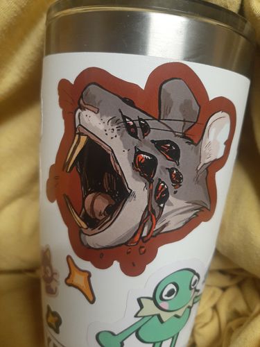 Customer photo review of Bloody Rat Spider Sticker : "aRATnid"
