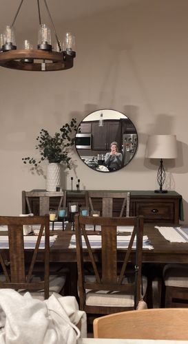 Customer photo review of Farmhouse Wood Wagon Wheel Chandelier