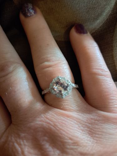 Customer photo review of Blooming Flower Morganite Birthstone Sterling Silver Ring