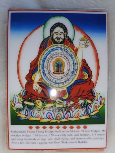 Customer photo review of Carte protectrice Tibétaine pentacle du Mahasiddha Thangtong Gyalpo - Protection contre les catastrophes naturelles.