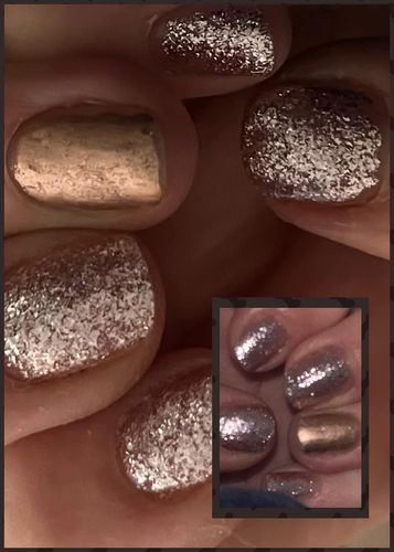 Customer photo review of Semilac 293 Rose Gold Shimmer UV Gel Polish 7ml