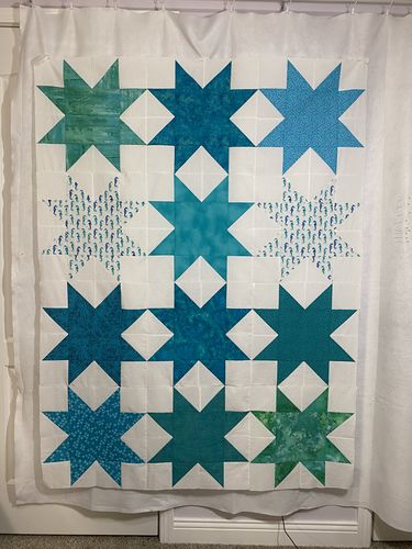 Customer photo review of Sawtooth Star Quilt Pattern | Digital PDF Pattern