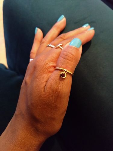 Customer photo review of Dew Birthstone Charm Ring