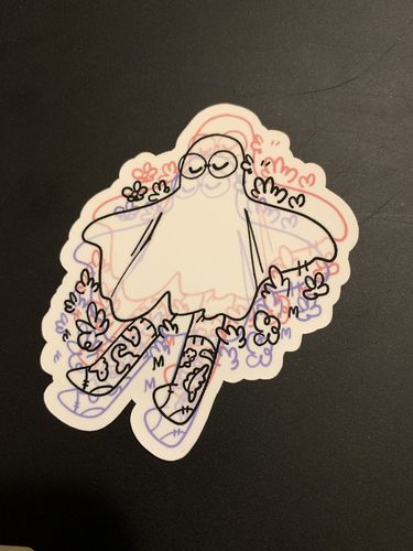 Customer photo review of Glitchy Dream Ghost Sticker