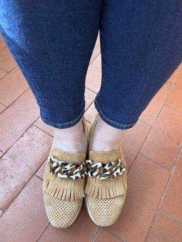 Customer photo review of Softwaves CADIE Cognac Slip-on Platform Sneaker