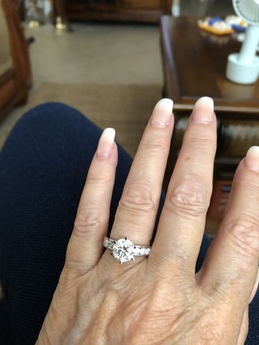 Customer photo review of Round Cut Moissanite Channel Set Engagement Ring