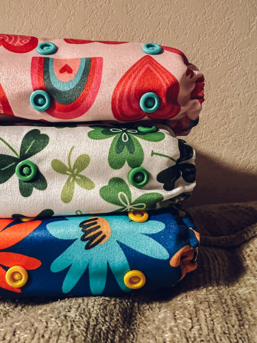 Customer photo review of Patterned Basics Pocket Cloth Diaper with Athletic Wicking Jersey Version 2.0