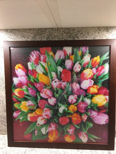 Customer photo review of 5D Diamond Painting Tulpen Blumenstrauß