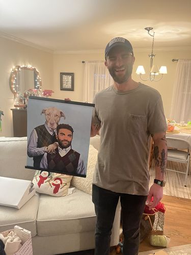 Customer photo review of 'Step Doggo & Human' Personalized Poster