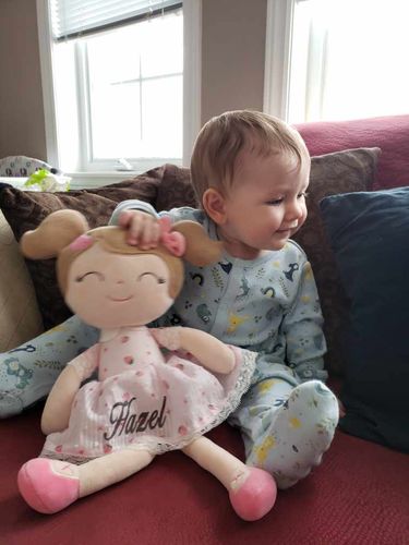 Customer photo review of Personalized Strawberry Doll & Backpack Bundle - Light