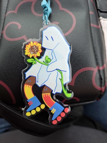 Customer photo review of Sunflower Ghost Keychain