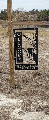 Customer photo review of Custom Goat Farm Welcome Sign ~ Metal Porch Sign | Metal Gate Sign | Farm Entrance Sign | Metal Farmhouse | Goat Sign