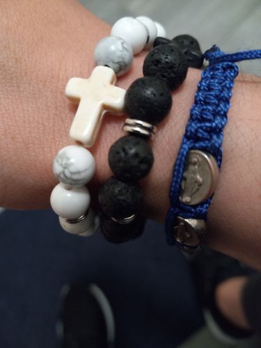 Customer photo review of Cross Wristband - Rocky Black
