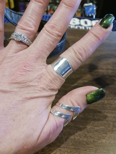 Customer photo review of Sterling Silver Wide Band Ring For Women