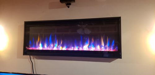Customer photo review of Napoleon Alluravision 42'' Slim Wall Mount / Recessed Linear Electric Fireplace