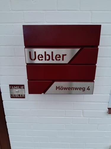 Customer photo review of Aufpreis Klingelschild Pulverbeschichtung in Wunschfarbe nach RAL