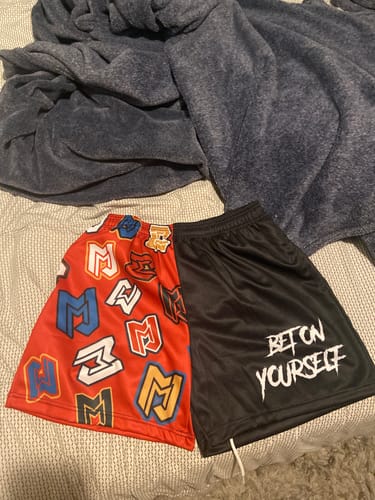 Customer photo review of MJM Multi Color Logo's Split Dye Black & Red