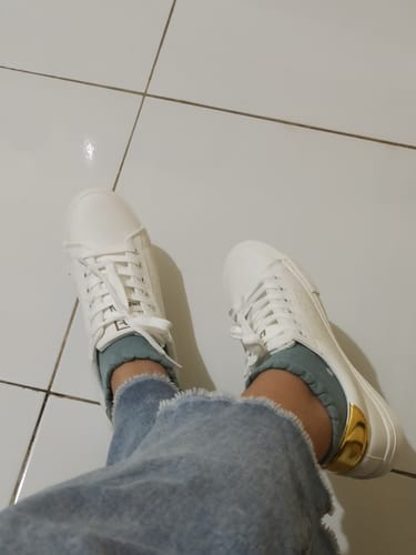 Customer photo review of Mariah White Gold Walking Shoes